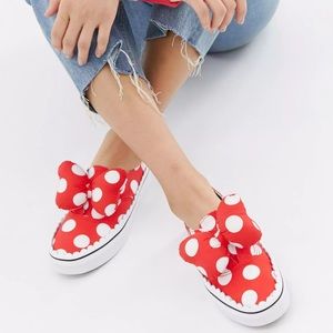 Vans X Disney Authentic Gore Red Spot Minnie Mouse Slip On Sneakers - Size 7.5